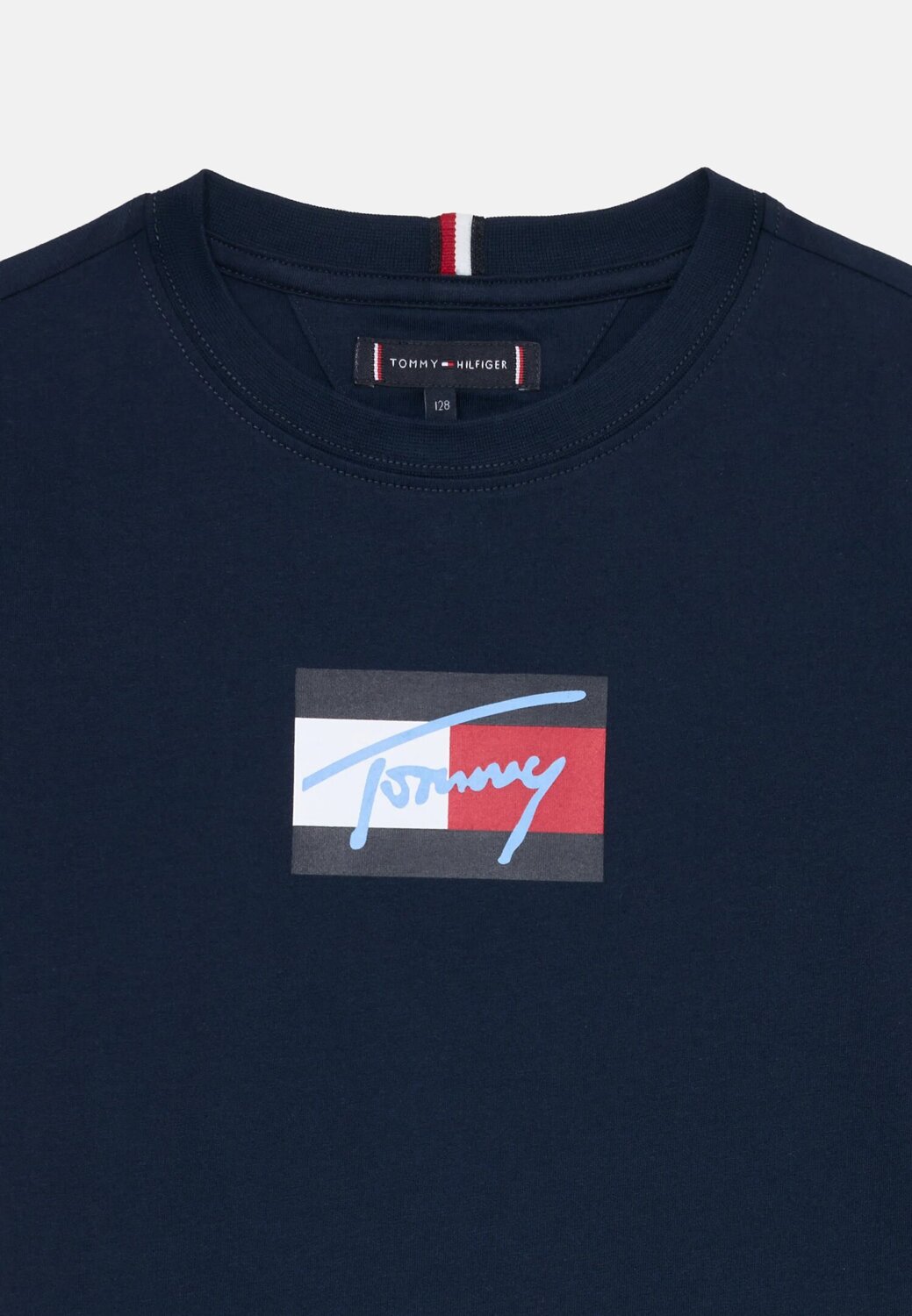 TOMMY HILFIGER – T-shirt Bambino in Cotone con Logo SCRIPT FLAG