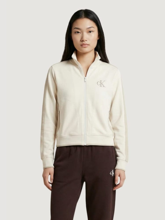Calvin Klein felpa crema donna mini logo