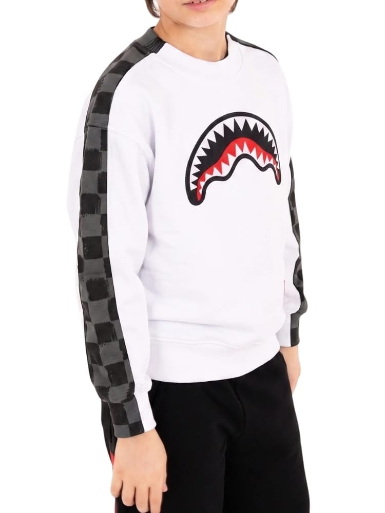 Sprayground felpa bianca bambino maxi logo