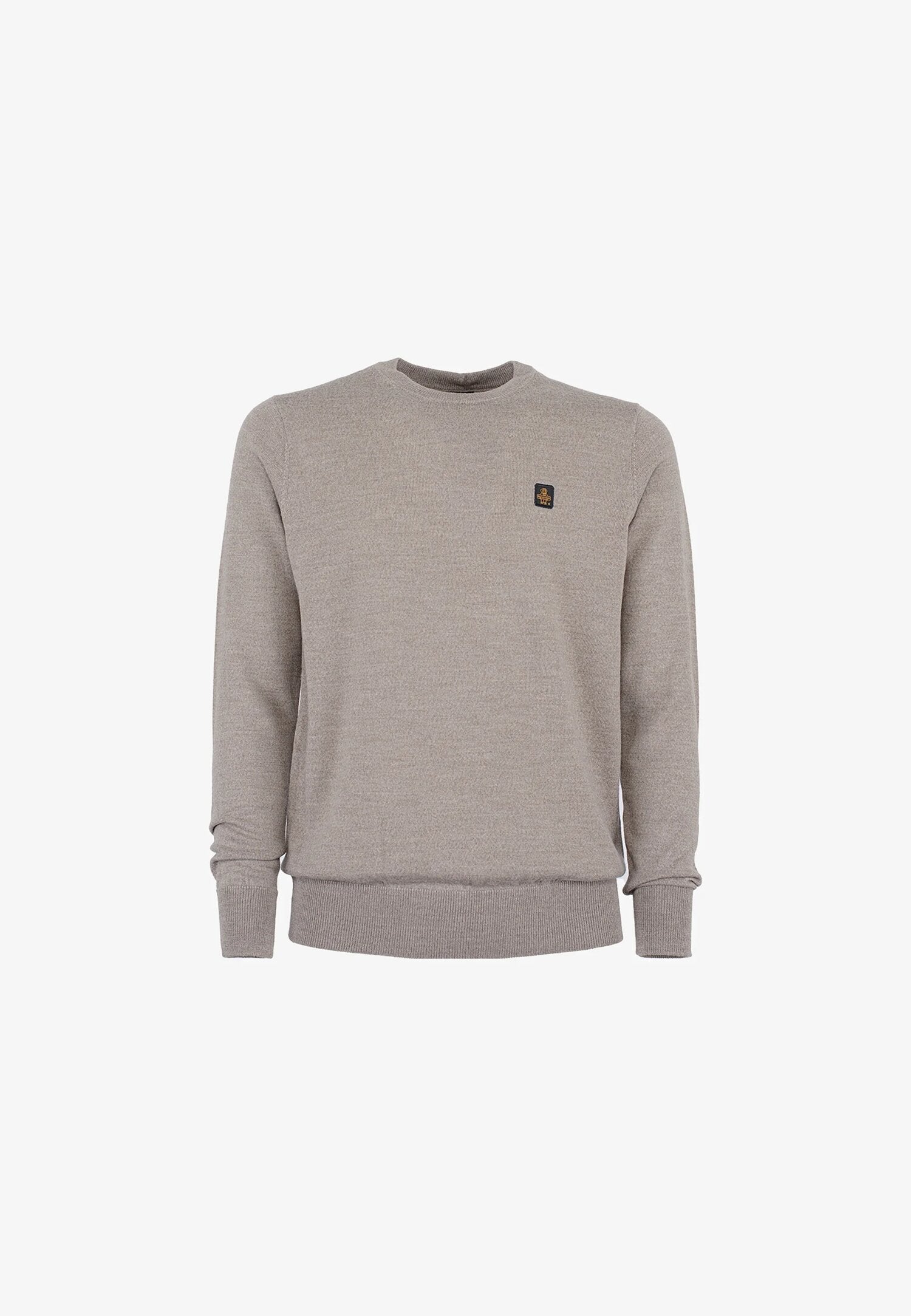 Refrigiwear maglione uomo tortora in lana con girocollo | CammarataMode