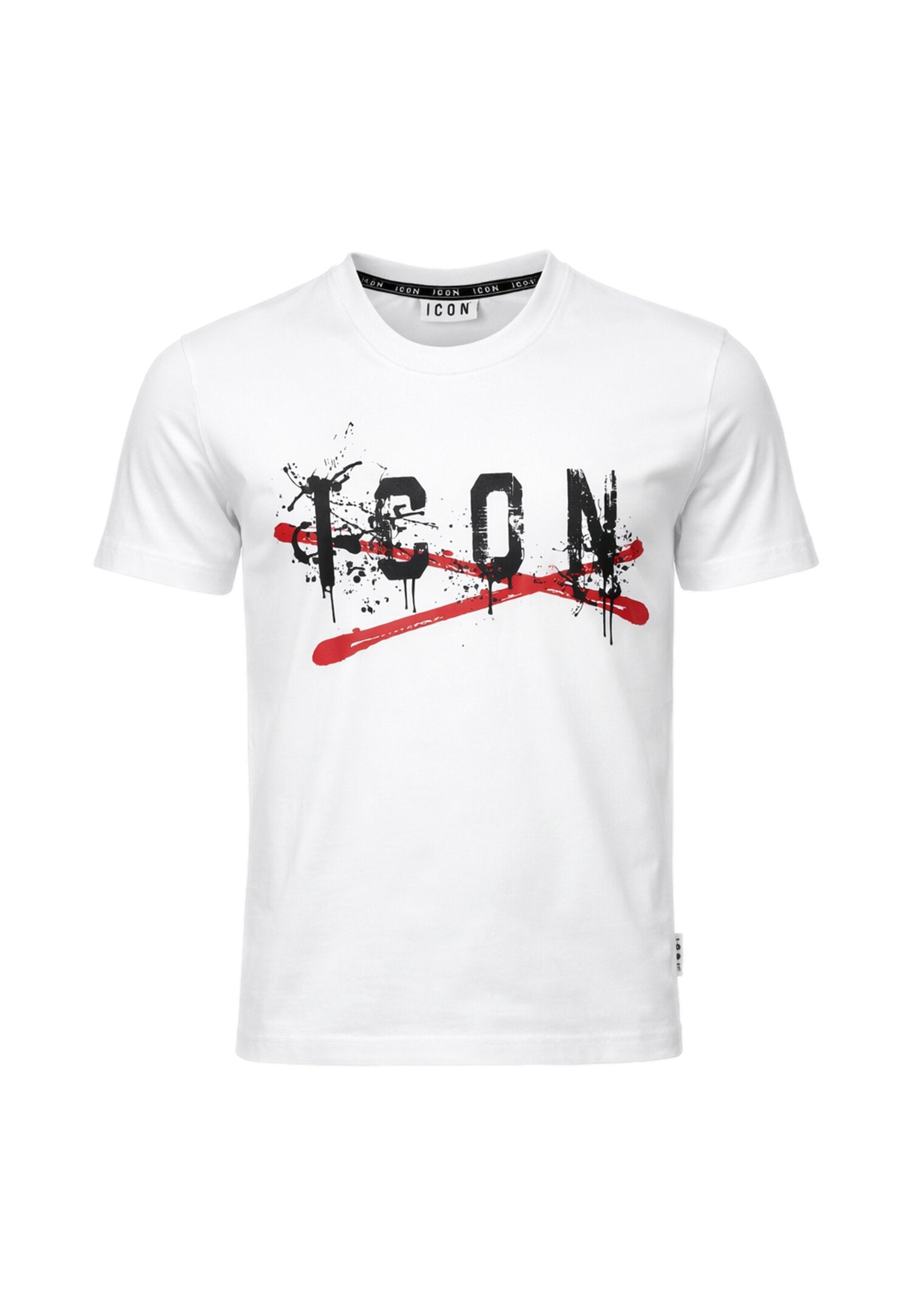 Icon Tshirt Bianca Logo Splash Rosso Bambino Maniche Corte IBKS001004_