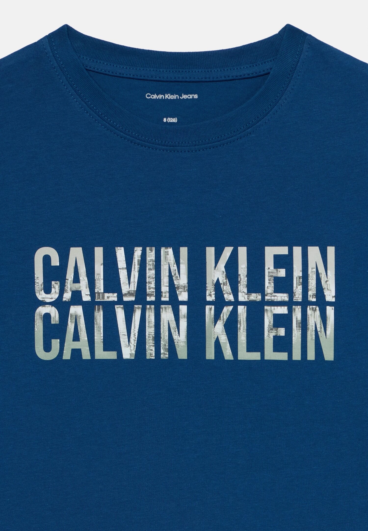 Calvin Klein T-Shirt blu Bambino In Cotone Girocollo Sportivo AI25