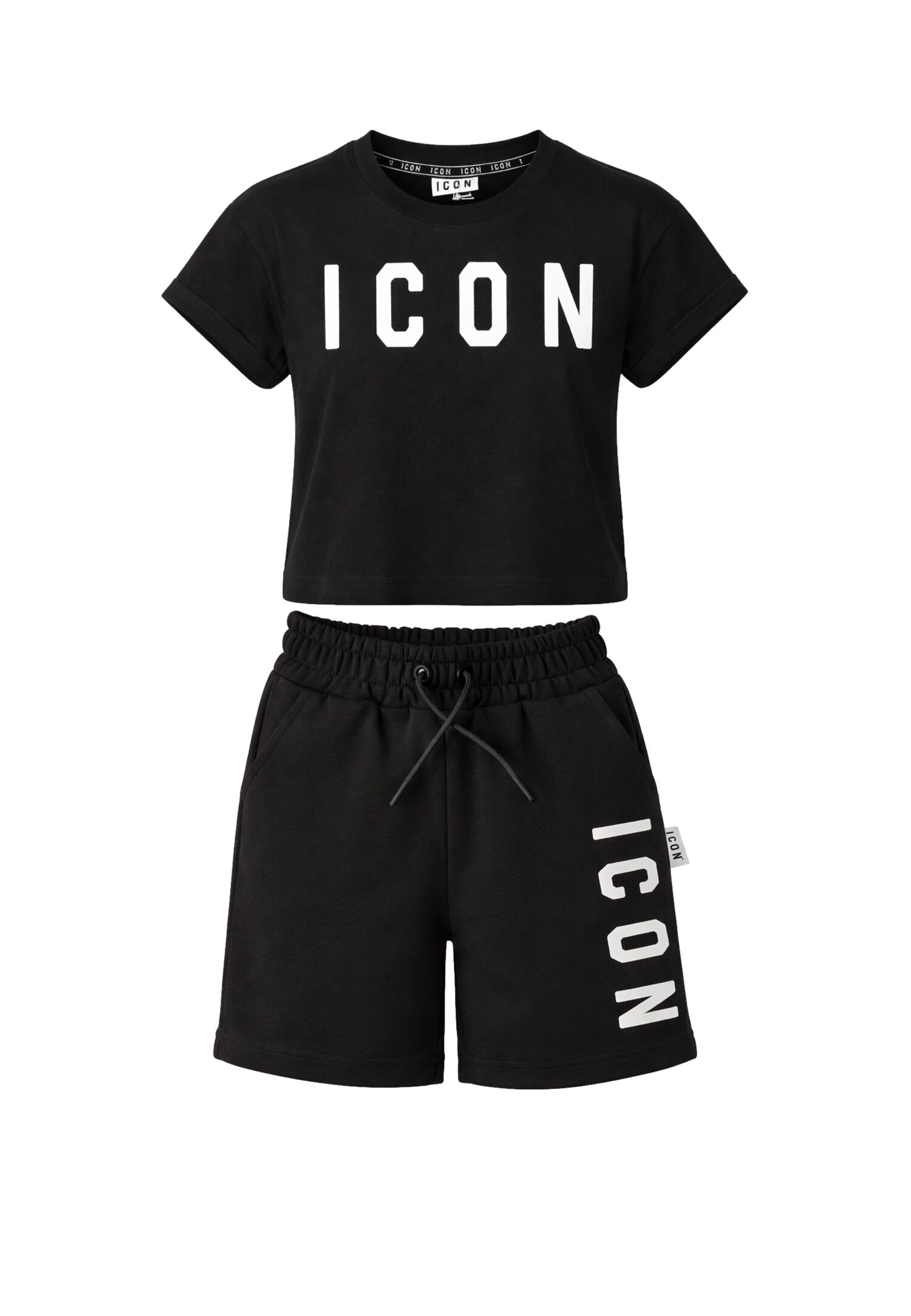 Icon Completo Nero Crop Bambina Modello Crop - IGKS00152+1150_