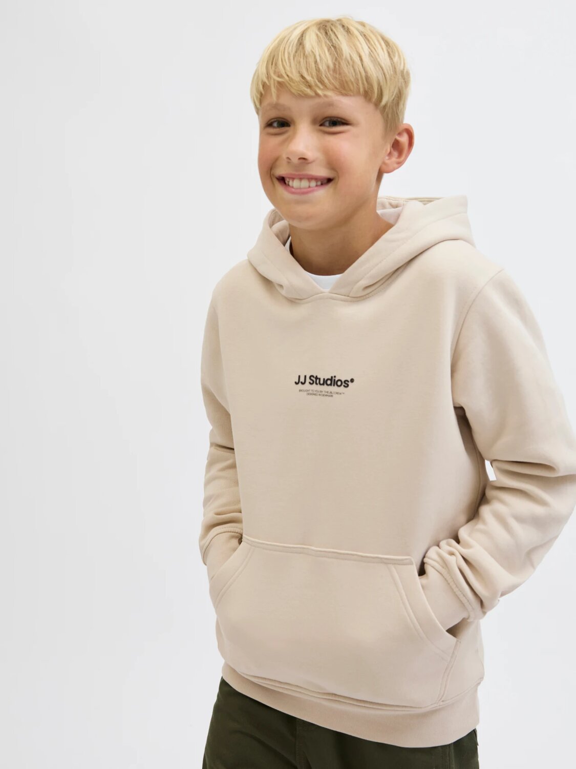 Jack & Jones Junior Felpa Beige Bambino In Cotone Con Cappuccio | Scuola AI25 | CammarataMode