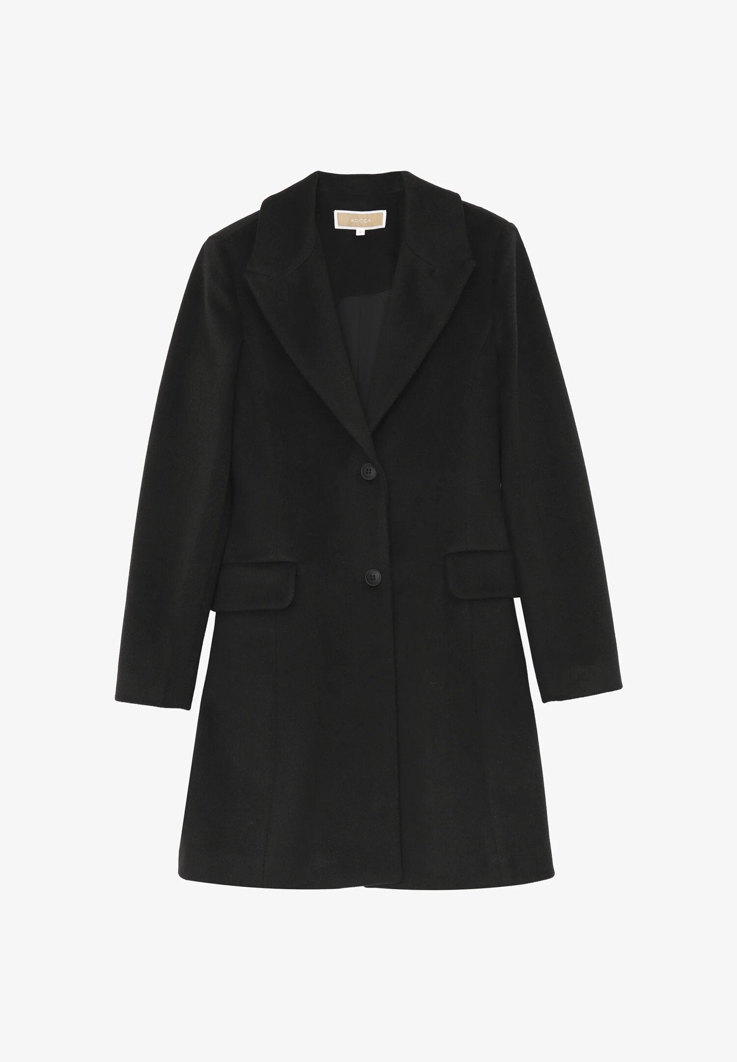 Kocca cappotto classico nero bambina e ragazza elegante lungo