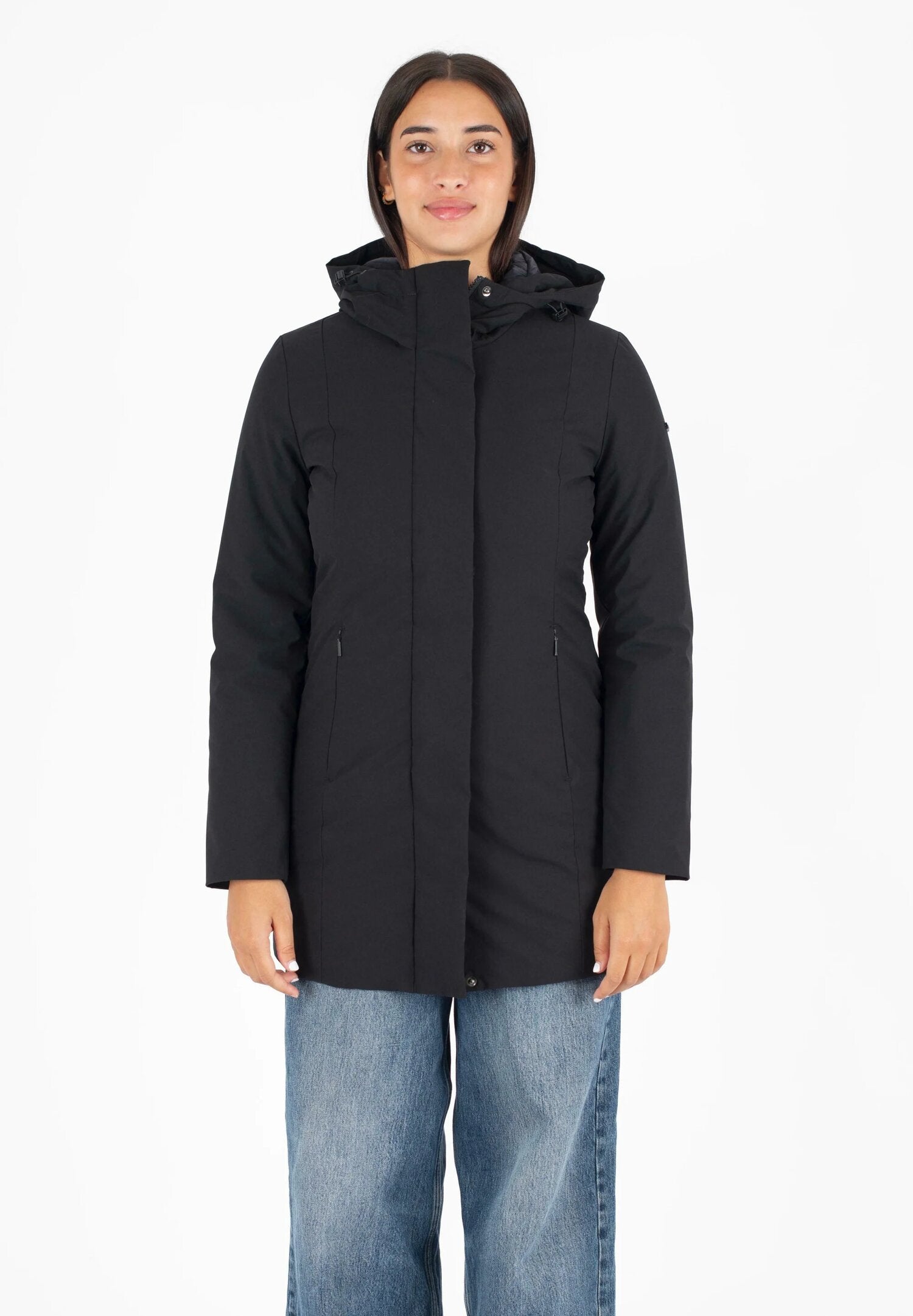 Refrigiwear Giubbotto Nero Donna In Tessuto Con Cappuccio | Invernale AI25 | CammarataMode
