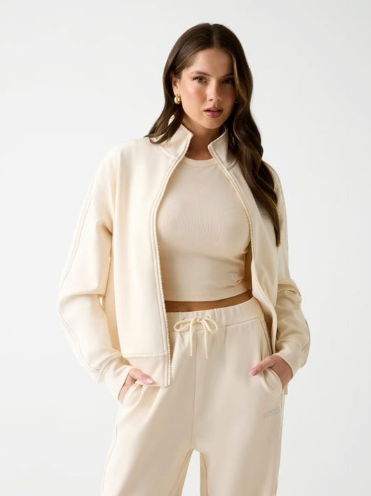 Guess felpa crema donna con logo