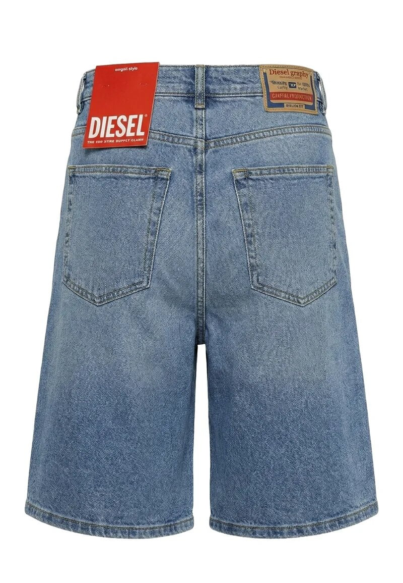 Diesel Bermuda Blu Jeans Bambina Vita Regolabile Sportivo In Cotone D-ARGJX-S