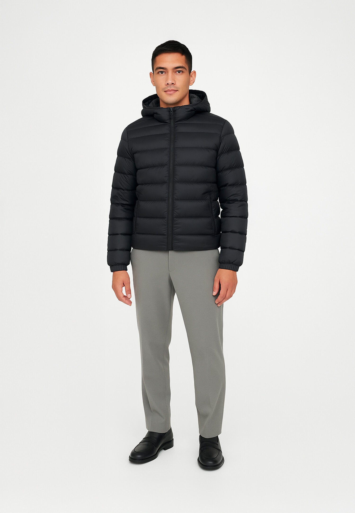 Canadiens Giubbotto Nero Uomo In Nylon Piuma D’oca Sportivo AI25