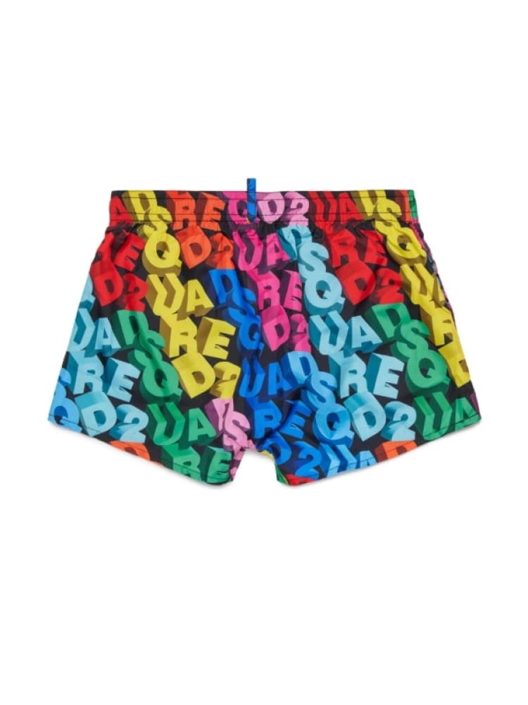 Dsquared costume da bagno kids/junior multicolor con logo 3d Bambino