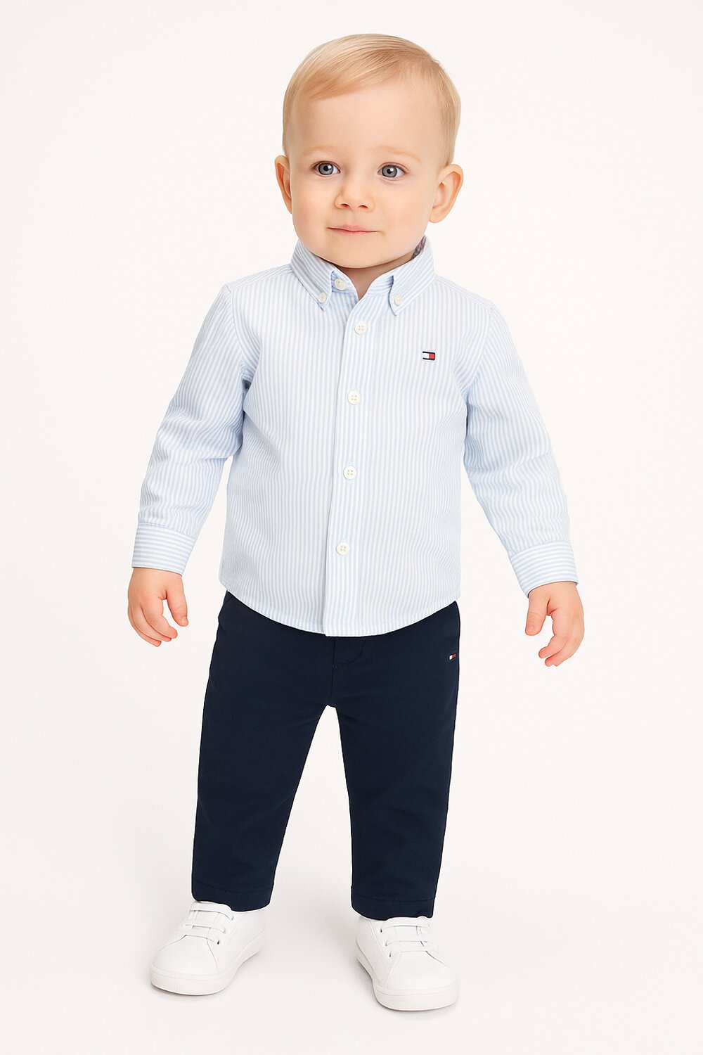 TOMMY HILFIGER – Camicia Oxford Flex Ithaca Neonato in Cotone Elasticizzato