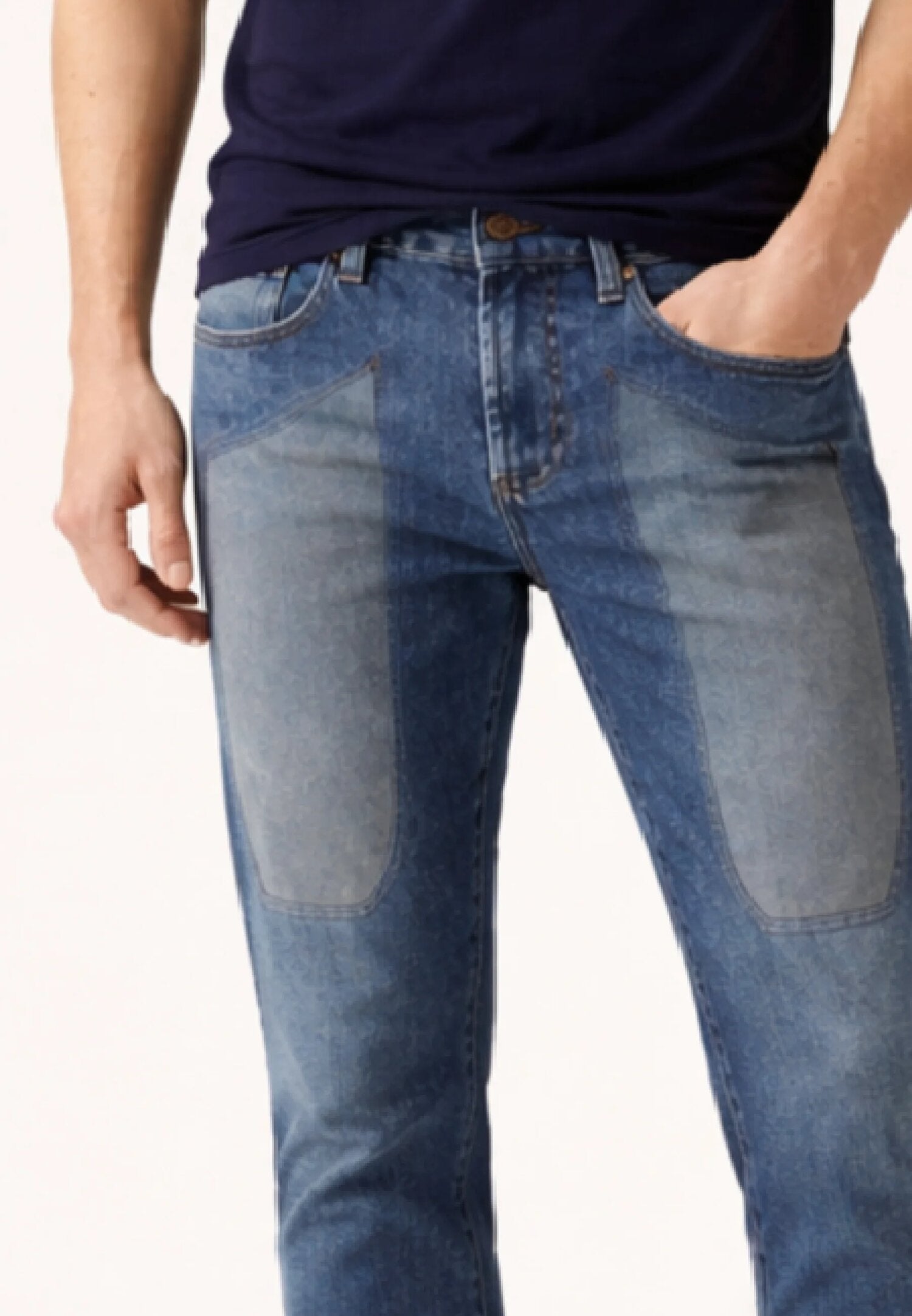 Jeckerson Jeans Cinque Tasche Slim Con Toppe Grigie Uomo DNDTFDENI043_