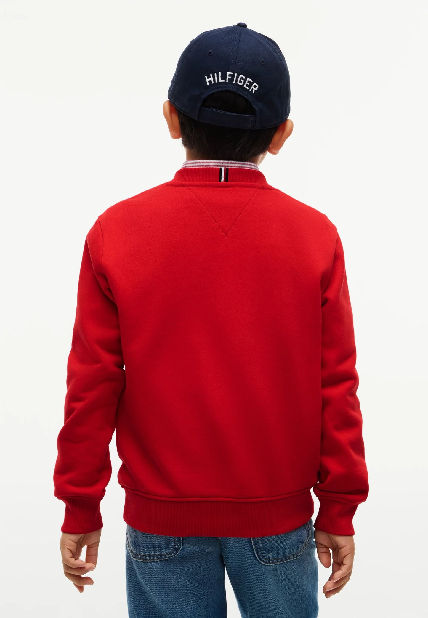 TOMMY HILFIGER Felpa ROSSA A girocollo CON LOGO PICCOLO Bambini e ragazzi kb0kb10766xl7.ro_