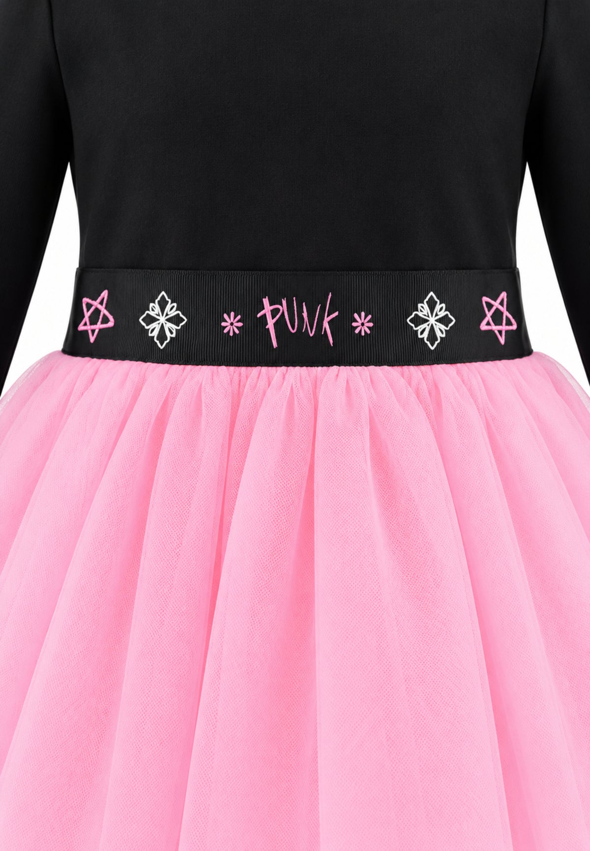 John Richmond VESTITO NERO CON GONNA IN TULLE ROSA Bambine e ragazze RIA26097VE.NE_
