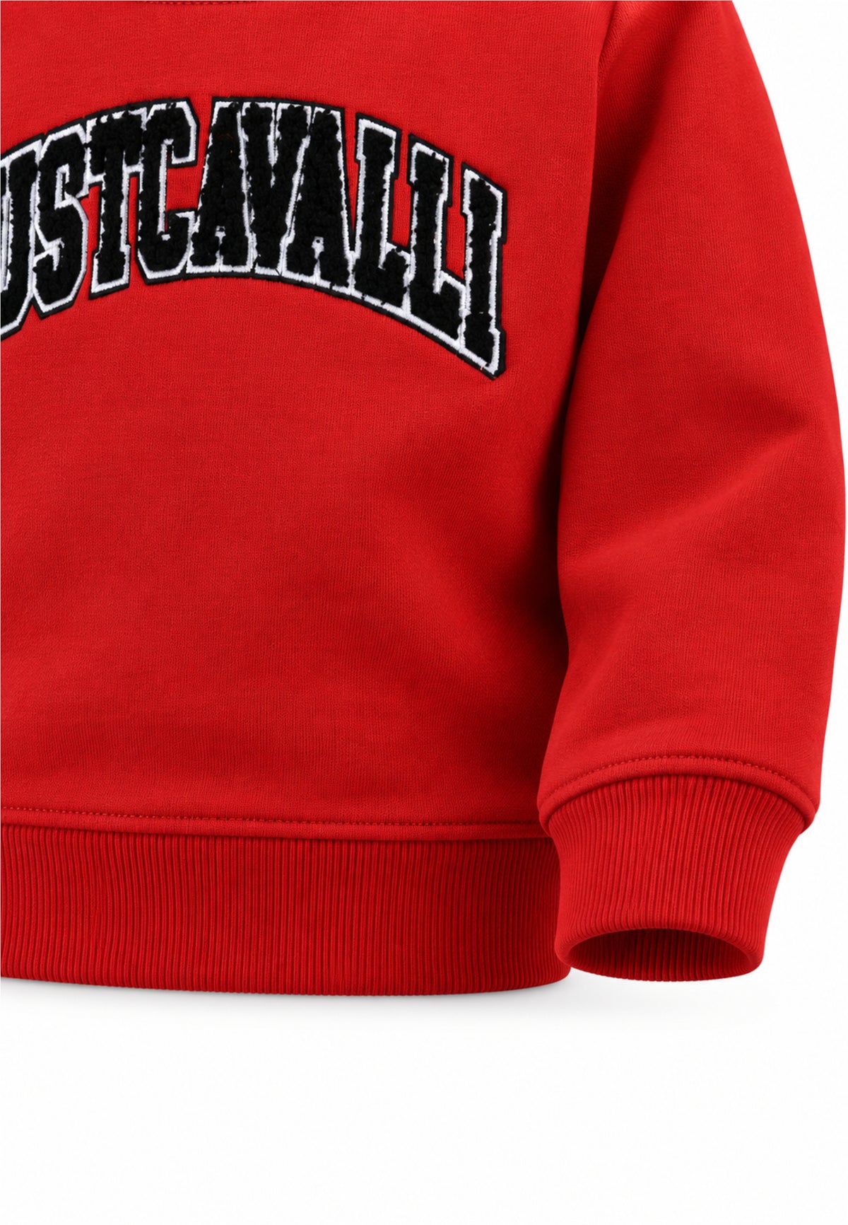 JUST CAVALLI FELPA ROSSA A GIROCOLLO CON LOGO CENTRALE NERO Bambini e ragazzi JIA26051FE.RO_