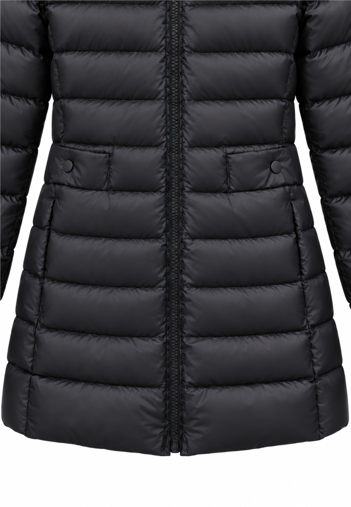 Peuterey GIUBBOTTO NERO LUNGO TRAPUNTATO CON DETTAGLIO PELLICCIA Bambine e ragazze SERIOLA MQN 05 FOX FUR KID.NE_