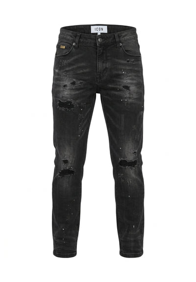 ICON JEANS NERO SLIM FIT STRAPPATO Bambini e ragazzi IBDT001303.NE_