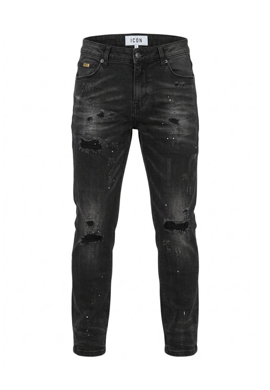 ICON JEANS NERO SLIM FIT STRAPPATO Bambini e ragazzi IBDT001303.NE_