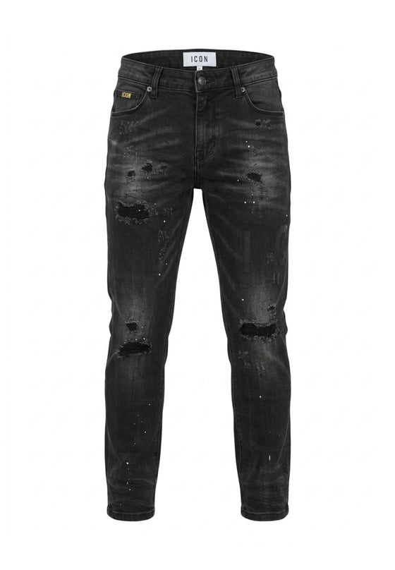 ICON JEANS NERO SLIM FIT STRAPPATO Bambini e ragazzi IBDT001303.NE_