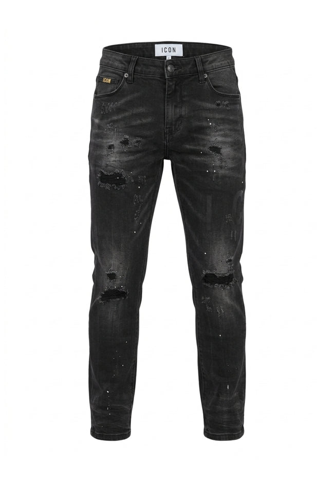 ICON JEANS NERO SLIM FIT STRAPPATO Bambini e ragazzi IBDT001303.NE_