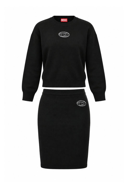 Diesel COMPLETO NERO IN MAGLIA CON LOGO ARGENTO Bambine e ragazze KIMLIN+GIMKY.NE_
