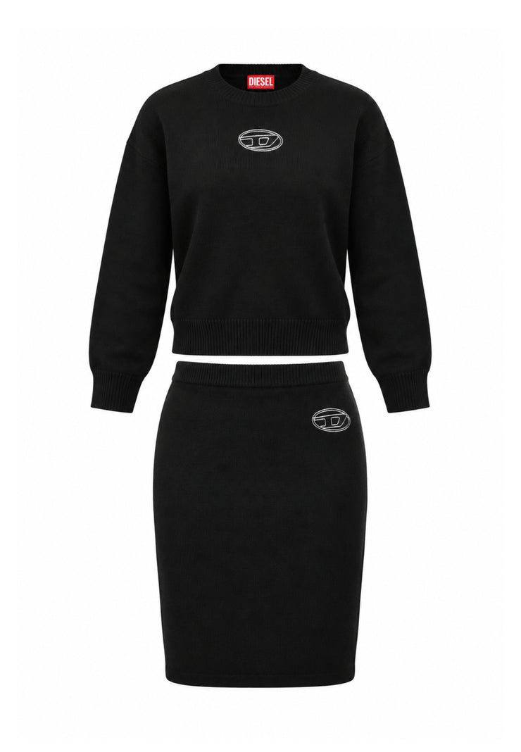 Diesel COMPLETO NERO IN MAGLIA CON LOGO ARGENTO Bambine e ragazze KIMLIN+GIMKY.NE_