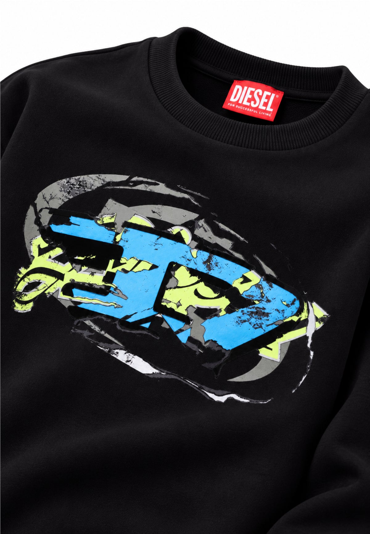 Diesel FELPA NERA GIROCOLLO CON LOGO GRAFFITI Bambini e ragazzi SCRAPOVER.NE_