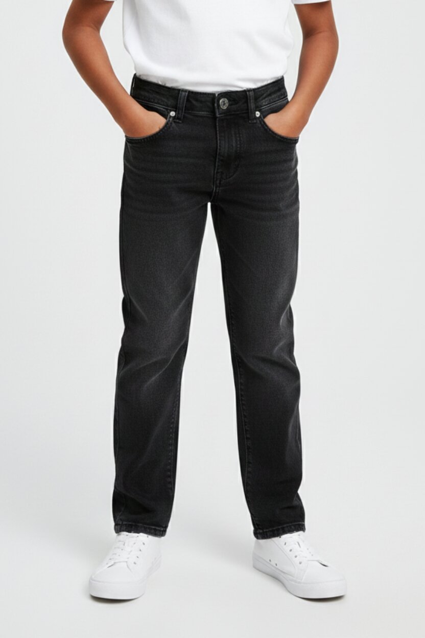 Calvin Klein Jeans Nero Bambino In Denim Slim Fit Passeggio PE26