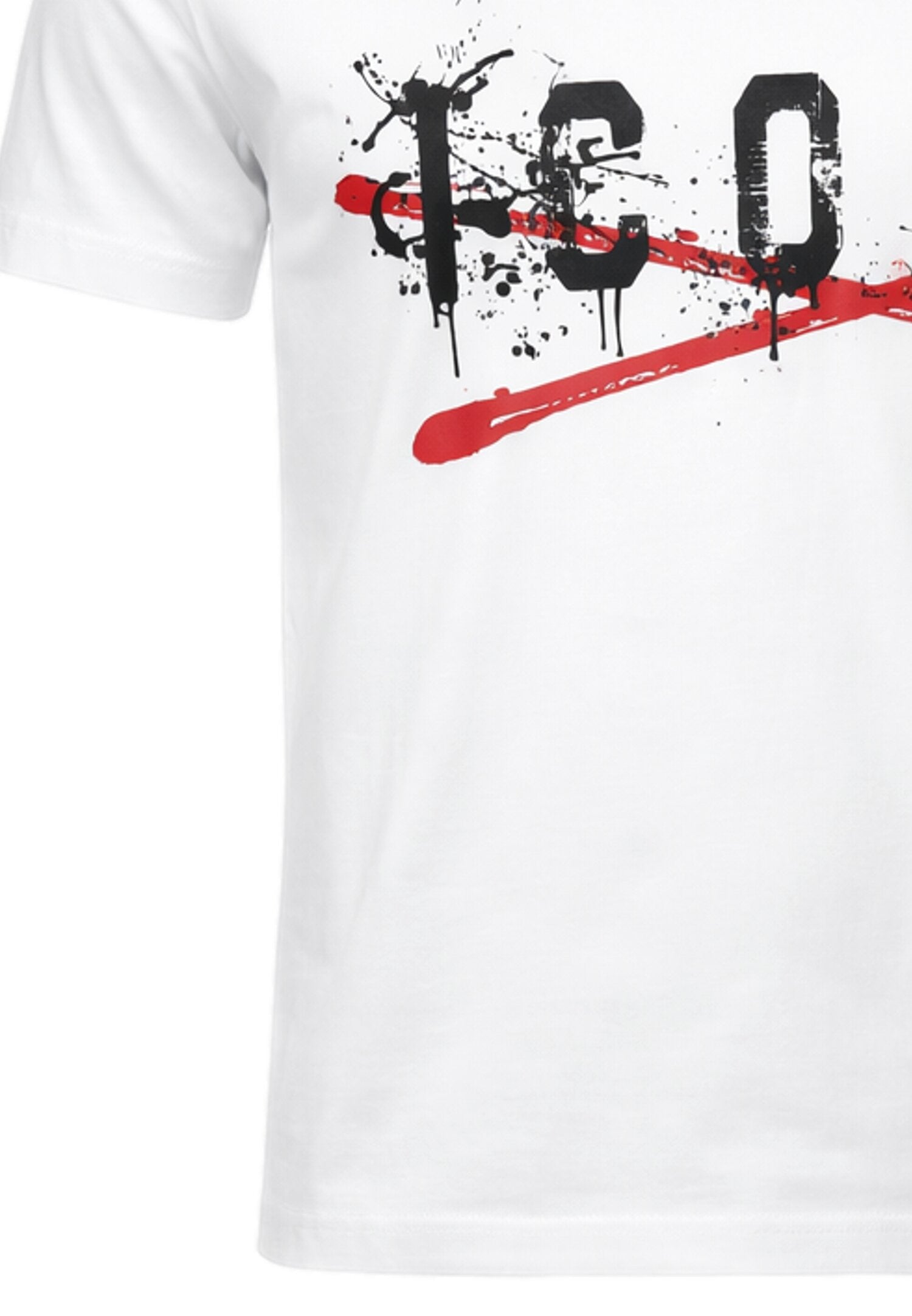 Icon Tshirt Bianca Logo Splash Rosso Bambino Maniche Corte IBKS001004_