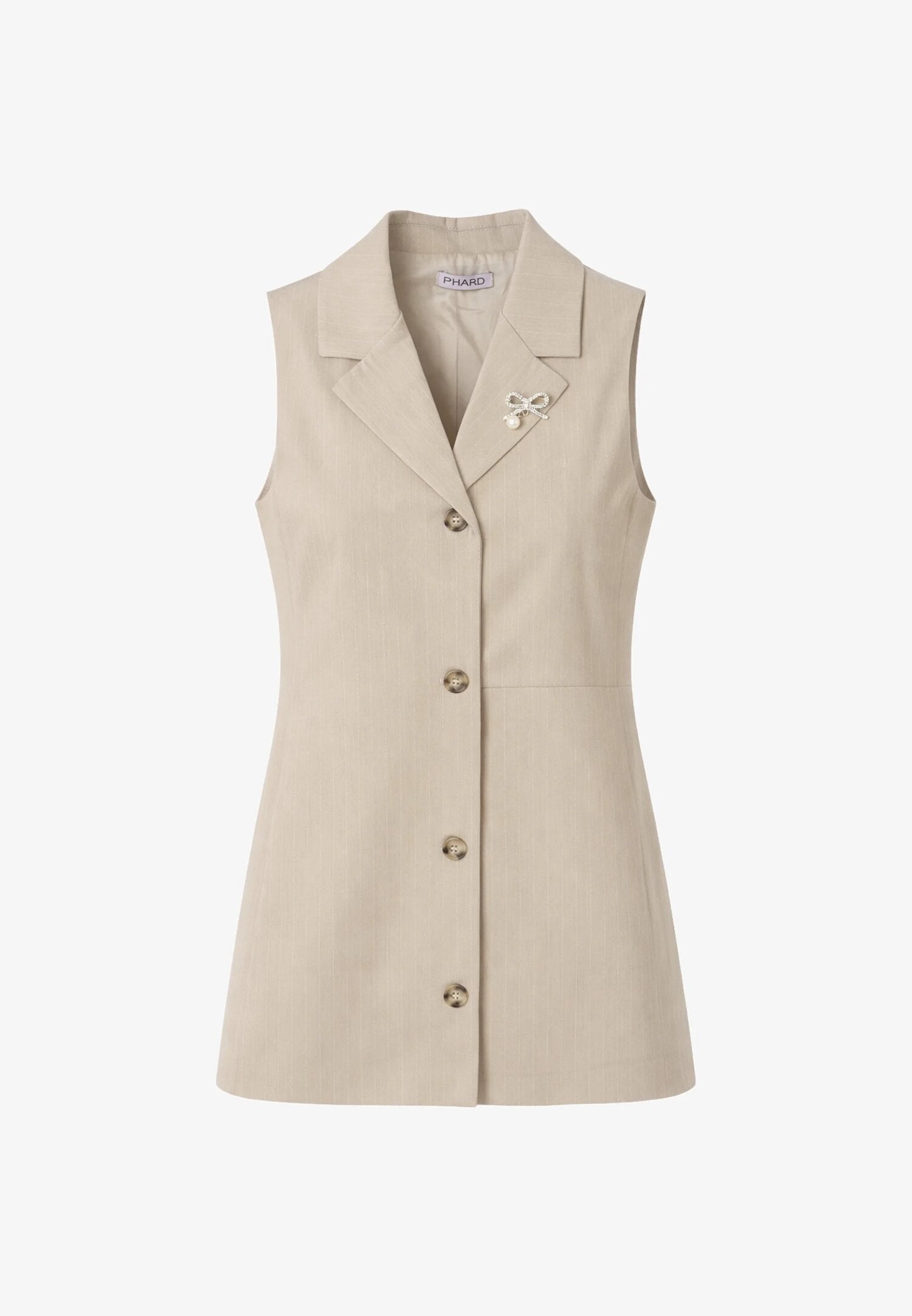 Phard Abito Beige Smanicato Con Bottoni Bambina PH3101_