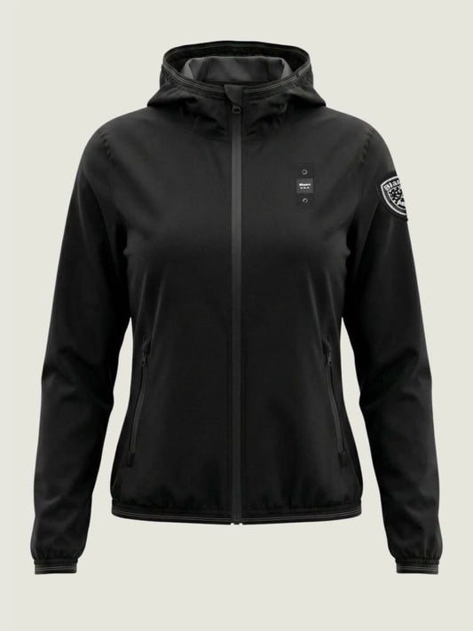 Blauer giubbotto nero ragazza con logo