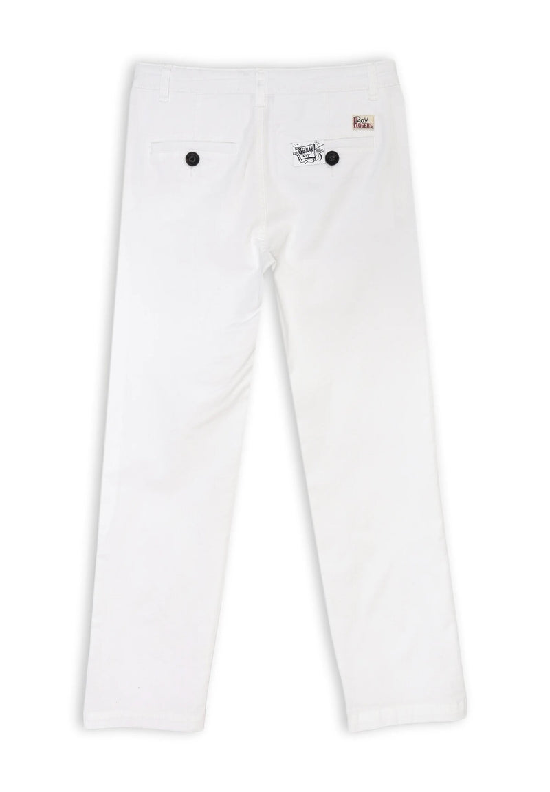 Roy Rogers - Kids' Slim Chino Pants White - Spring Summer 2025 - WHITE | CammarataMode