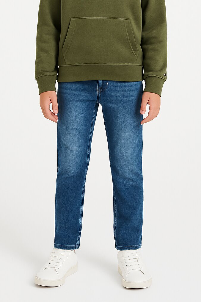 TOMMY HILFIGER – Jeans Slim Fit Scanton Bambino 8-16 Anni in Denim Elasticizzato