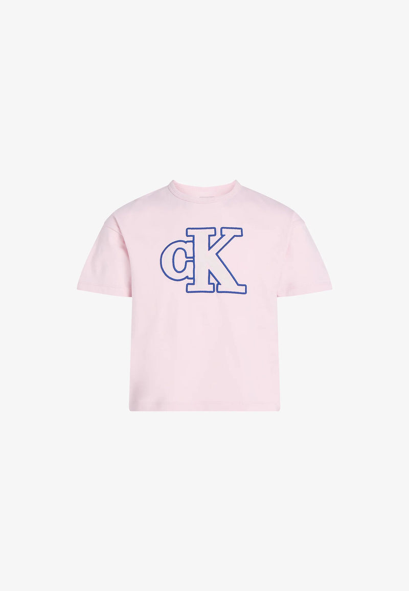 Calvin Klein pink t-shirt for girls, cropped, spring summer - ROSE | CammarataMode