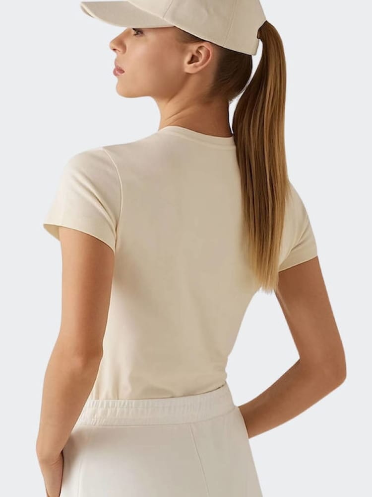 Guess tshirt beige donna con logo
