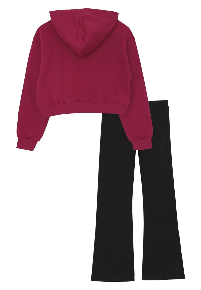 Pyrex completo bambina felpa cappuccio rosso scuro 2-16 anni cotone - FUXIA | CammarataMode