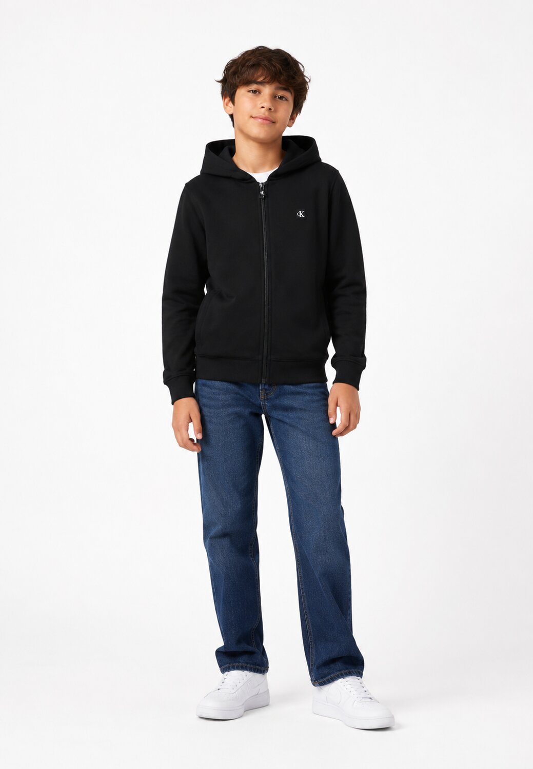Calvin Klein Felpa Con Zip Nera Bambino LV1CKTJB12BEH_
