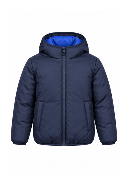 Refrigue GIUBBOTTO BLU DOUBLE FACE CON CAPPUCCIO Bambini e ragazzi 28UXO00058.BLU_