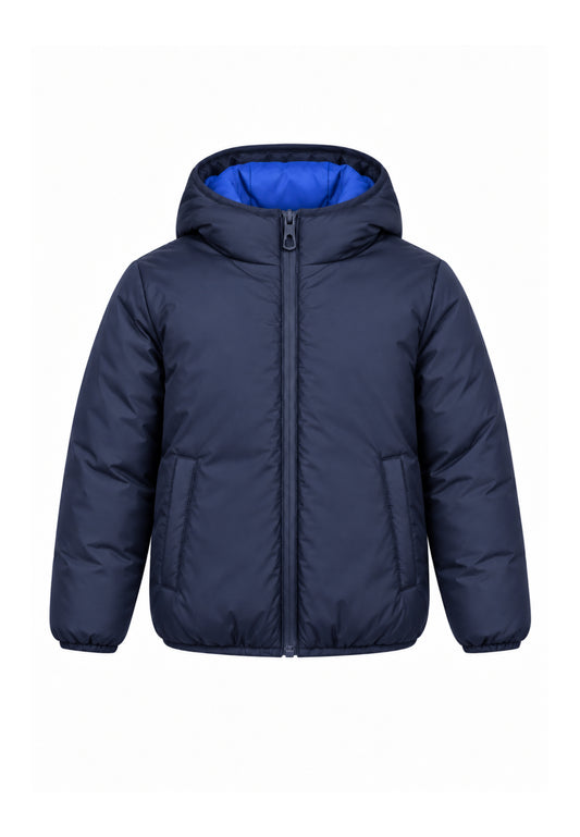 Refrigue GIUBBOTTO BLU DOUBLE FACE CON CAPPUCCIO Bambini e ragazzi 28UXO00058.BLU_