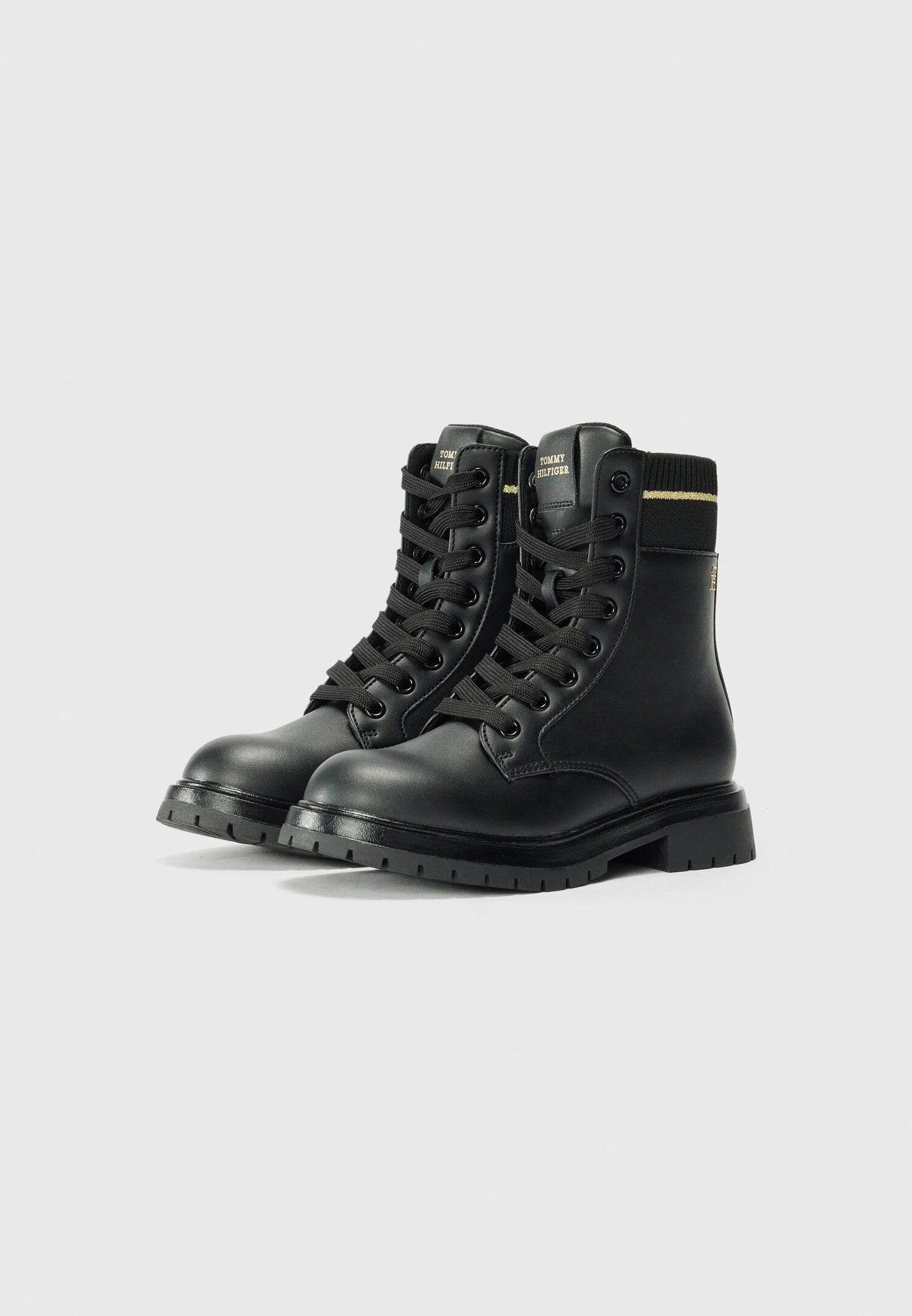 Tommy Hilfiger anfibi bambina neri autunno-inverno con calza