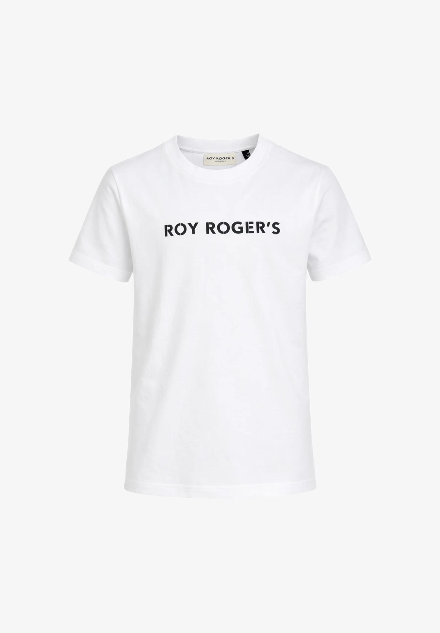 Roy Roger's t-Shirt Bianca Logo Nero Roy Davanti Bambino RG108_