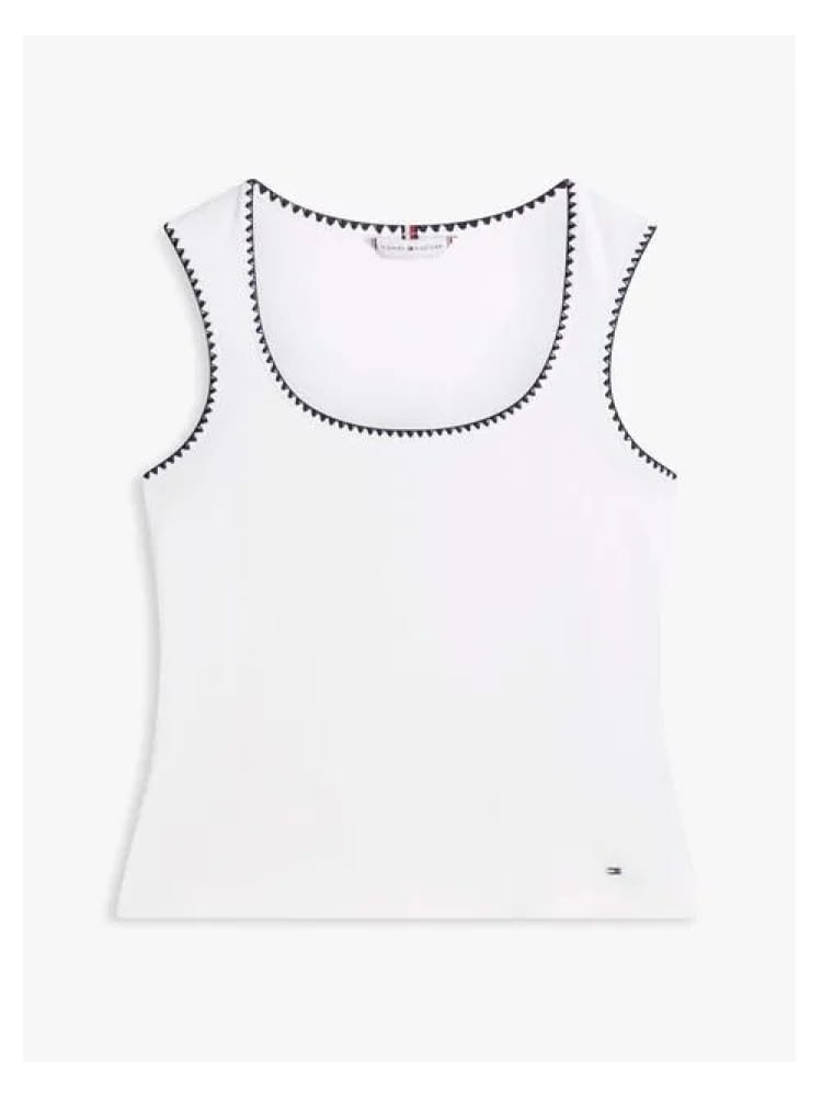 Tommy Hilfiger canotta bianca donna micro logo