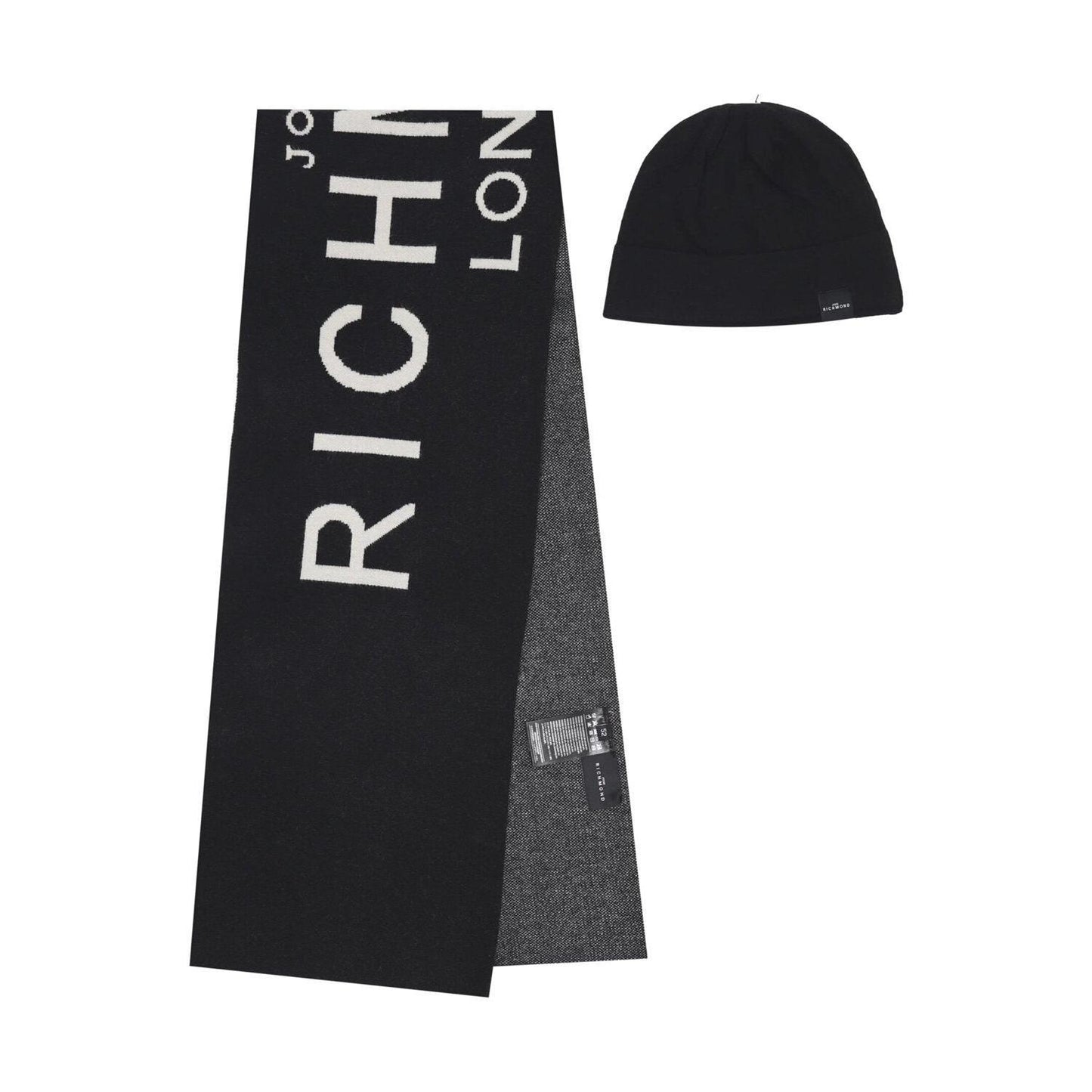 John Richmond Set Cappello e Sciarpa Bambino – Nero con Logo