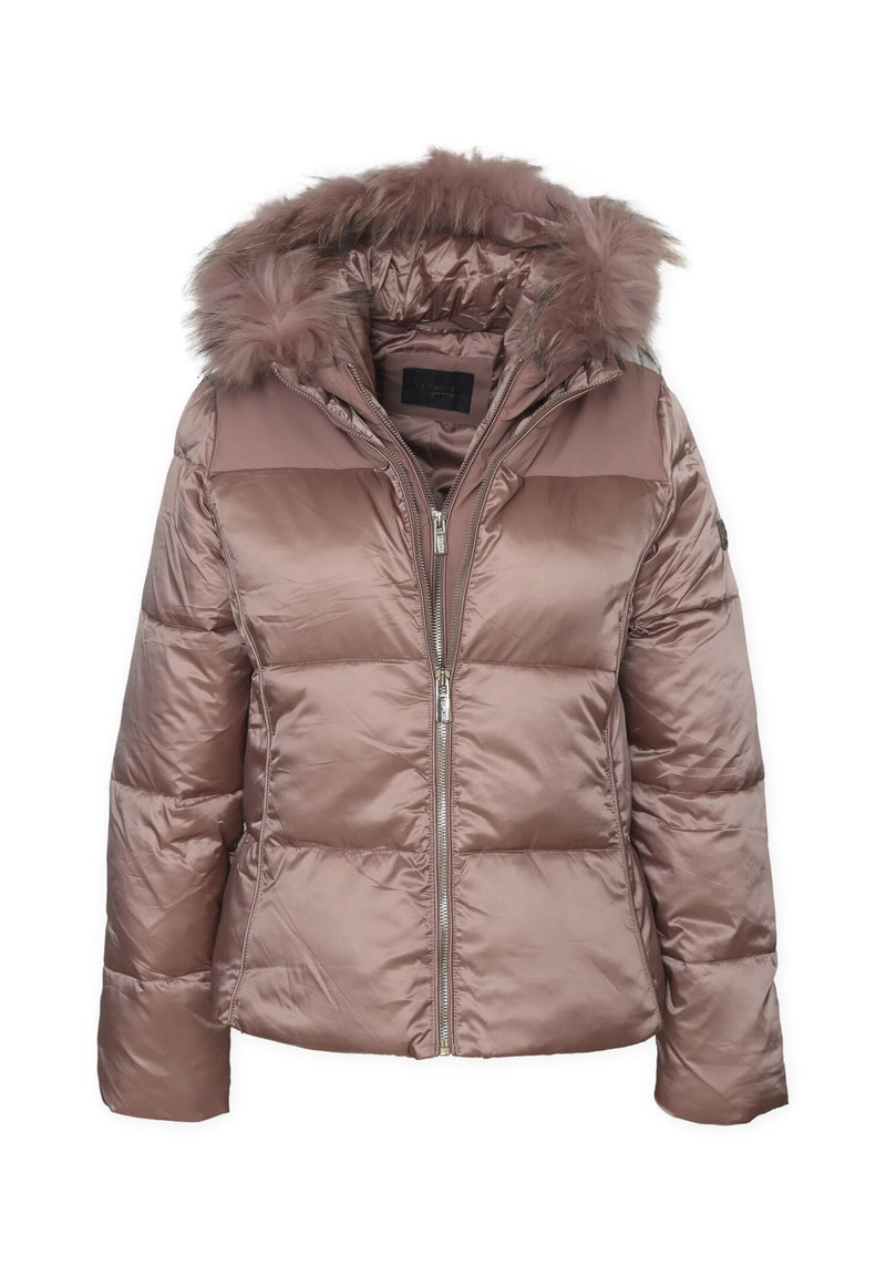 Pink down jacket with fur for girls 6-16 years - Yess Zee Essenza - ROSE | CammarataMode