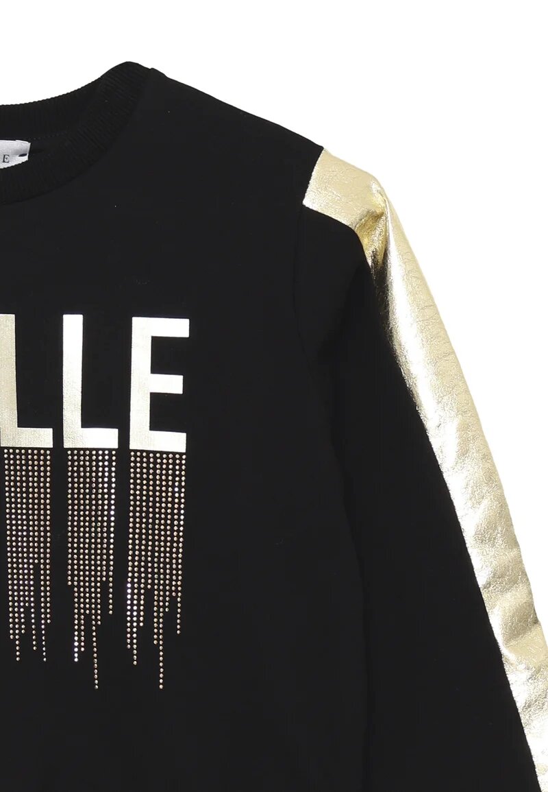 Gaelle Paris Felpa Nera Bambina In Cotone Girocollo | Sportivo AI25 | CammarataMode