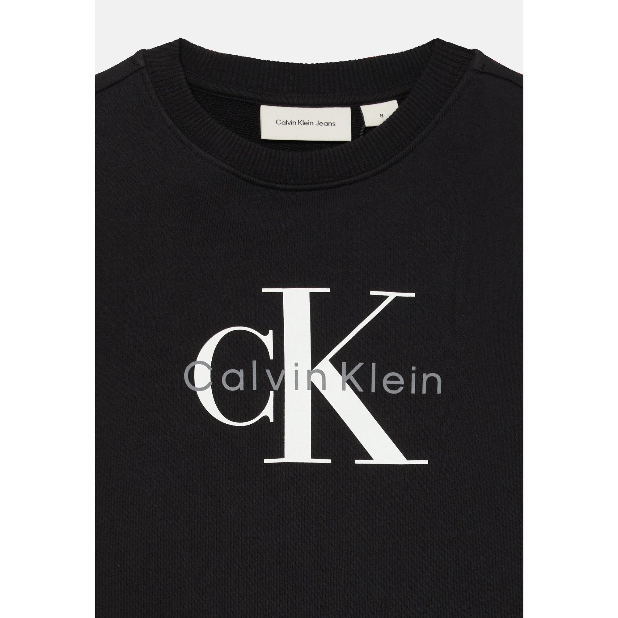 Calvin Klein Felpa Nero Bambino In Cotone Girocollo Sportivo PE26