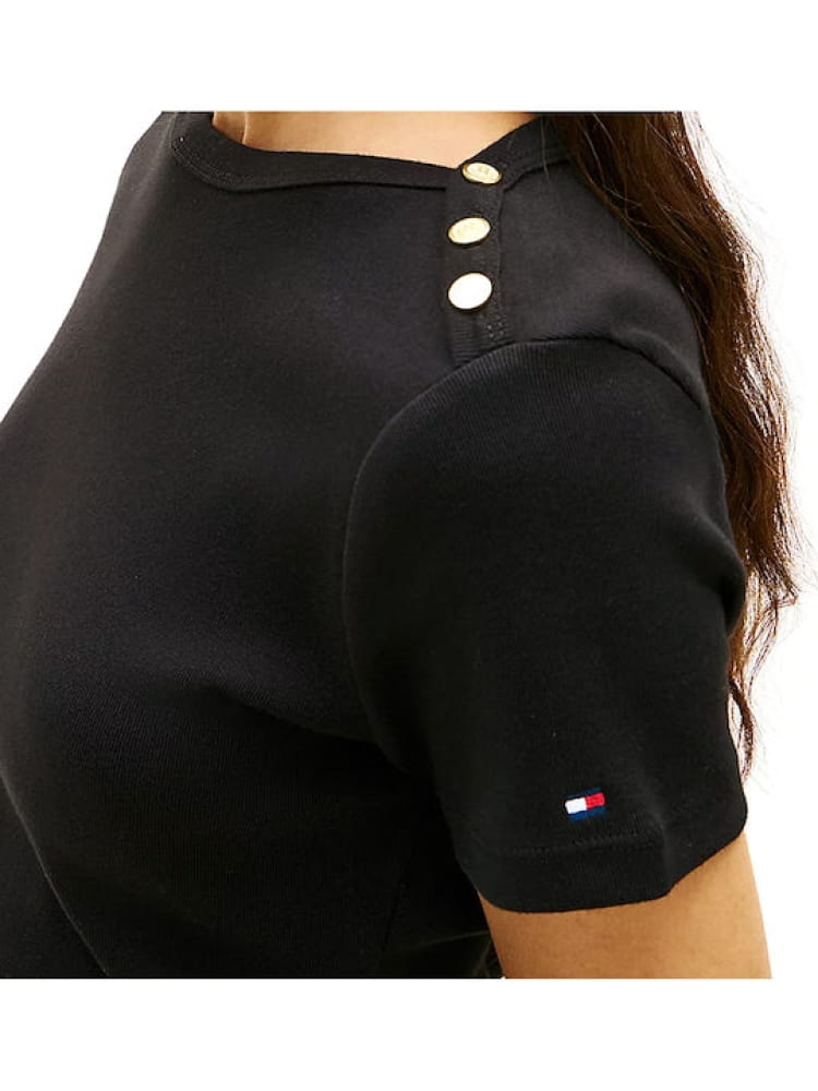 Tommy Hilfiger tshirt nera donna mini logo