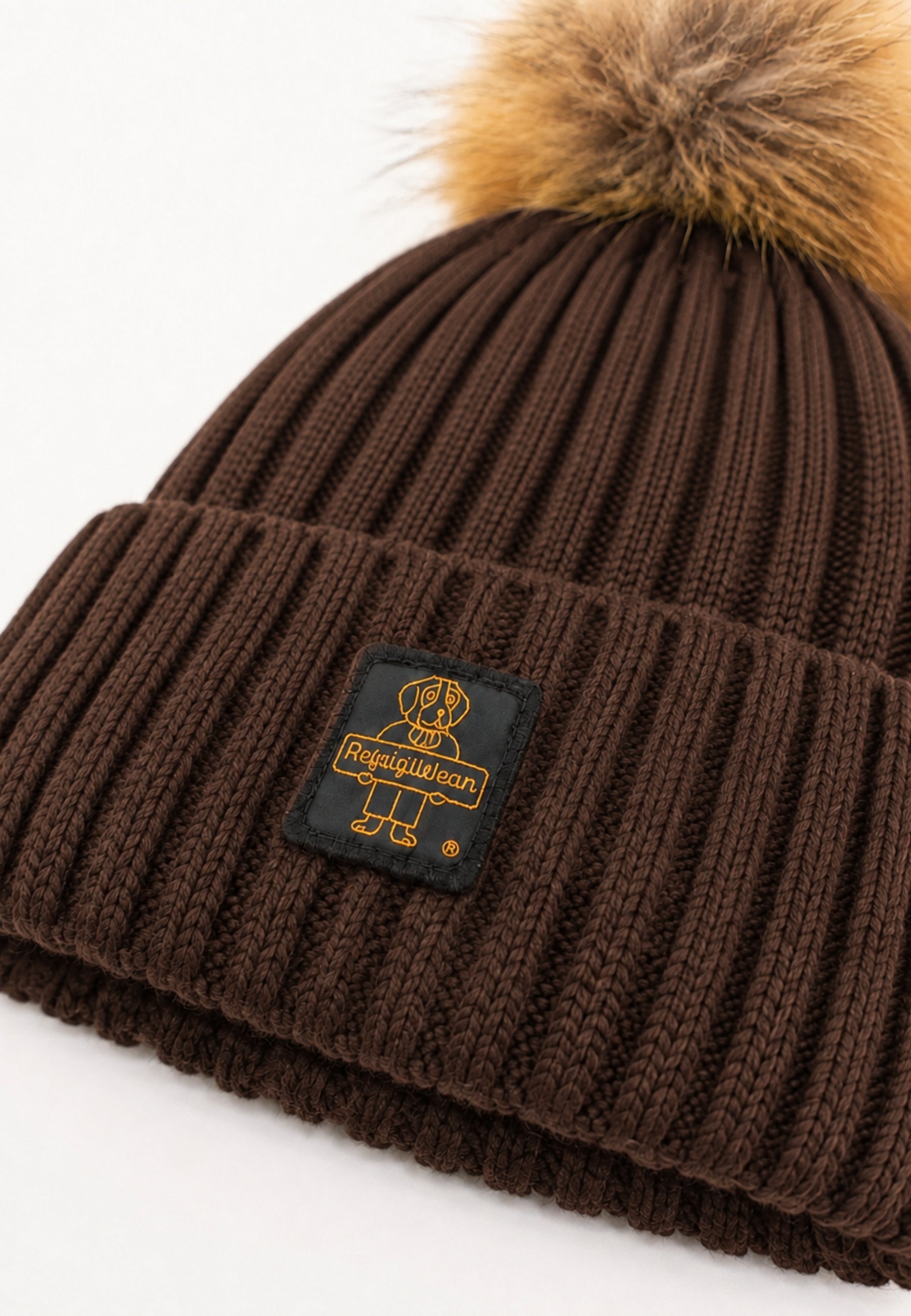 REFRIGIWEAR CAPPELLO MARRONE IN LANA CON POMPOM E LOGO Donna snowflake hat.marro_