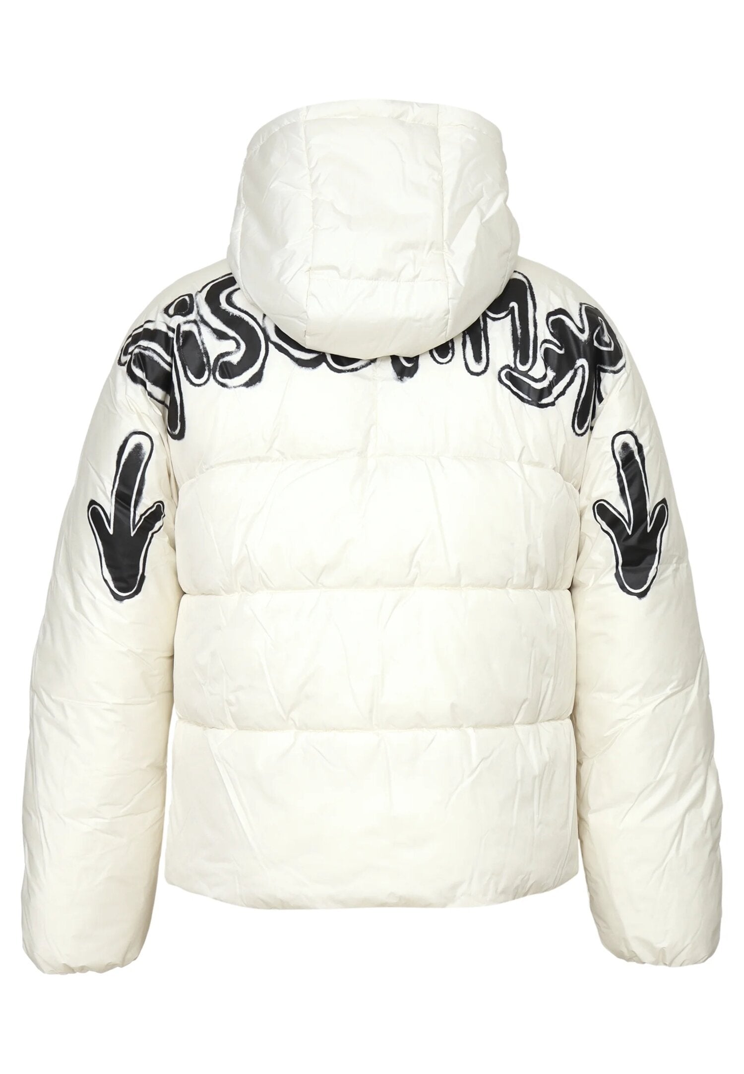 Disclaimer Giubbotto Bianco Bambino In Nylon Con Cappuccio Sportivo AI25