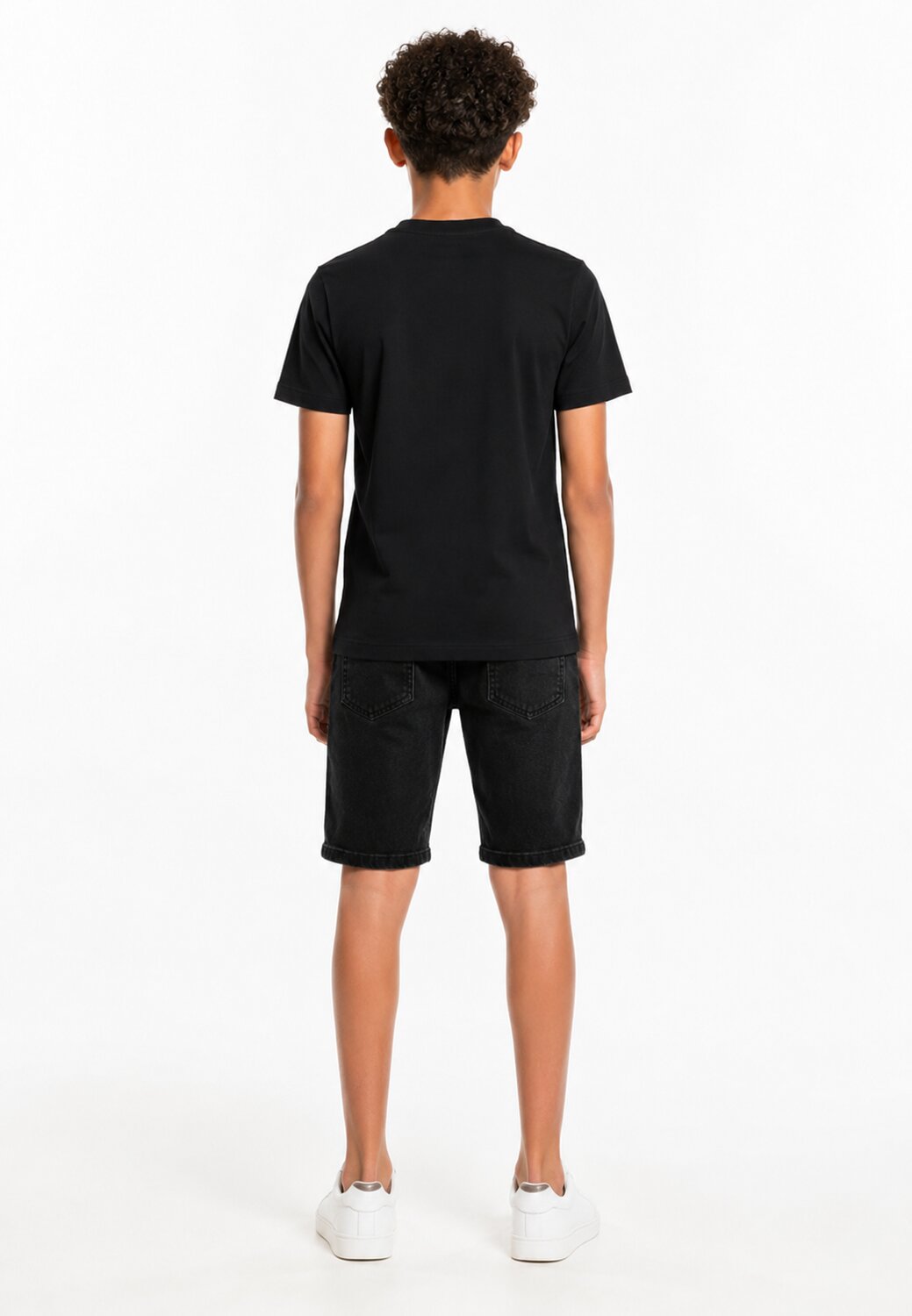 Icon Tshirt Nera Con Logo Strappato Bambino IBKS001111_